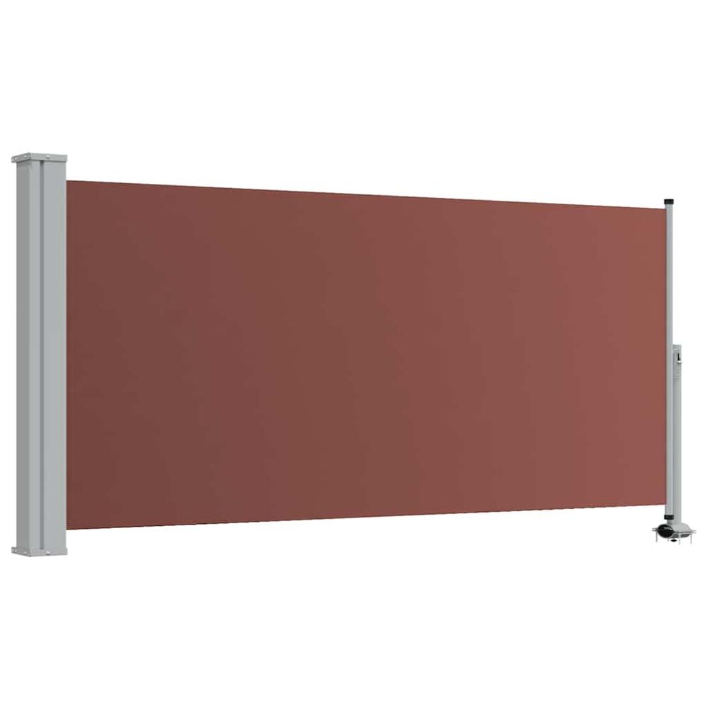 Auvent latéral rétractable de patio 120x300 cm marron