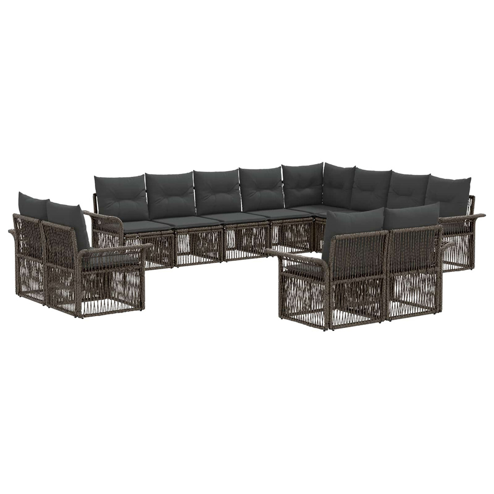 Ensemble de canapé de jardin 12 pcs gris et gris foncé