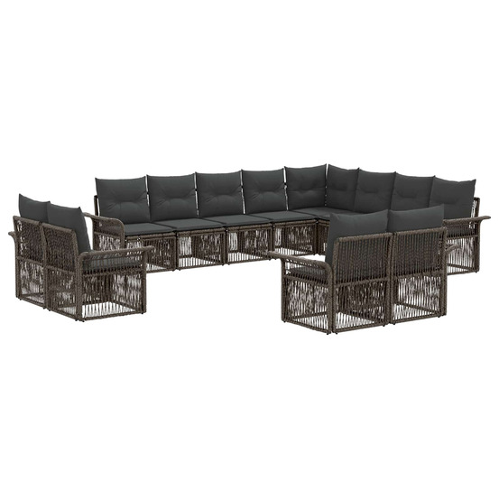 Ensemble de canapé de jardin 12 pcs gris et gris foncé