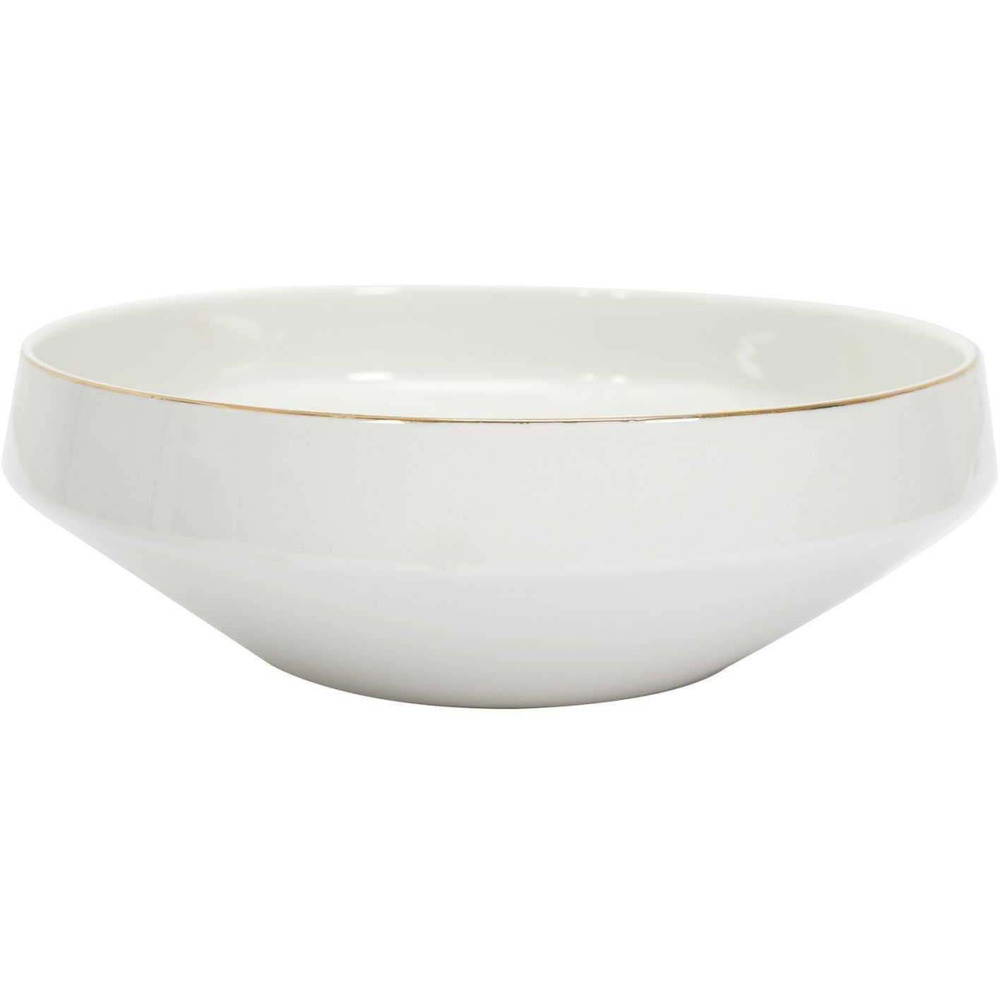 Saladier en porcelaine liseré doré 25 cm