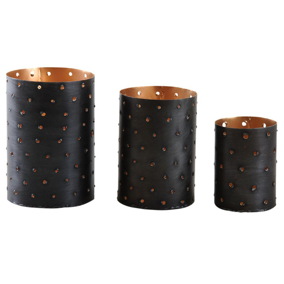 Photophores noirs et dorés (set de 3)