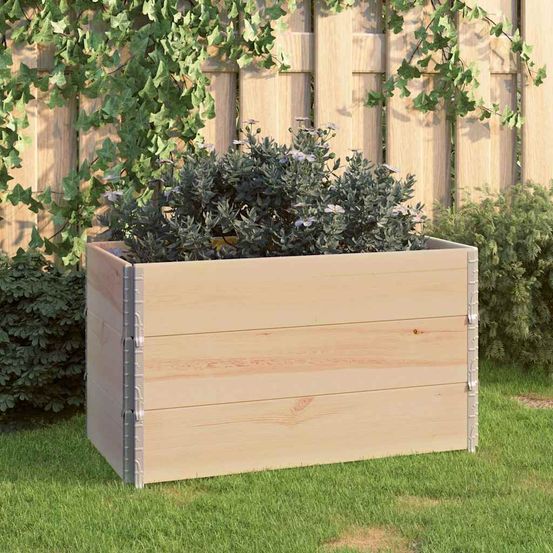 Jardinières surélevées bois pin jardin modulable lot 3 brun 100cm