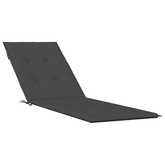 Coussin de chaise longue anthracite mélangé (75+105) x 50 x 4 cm