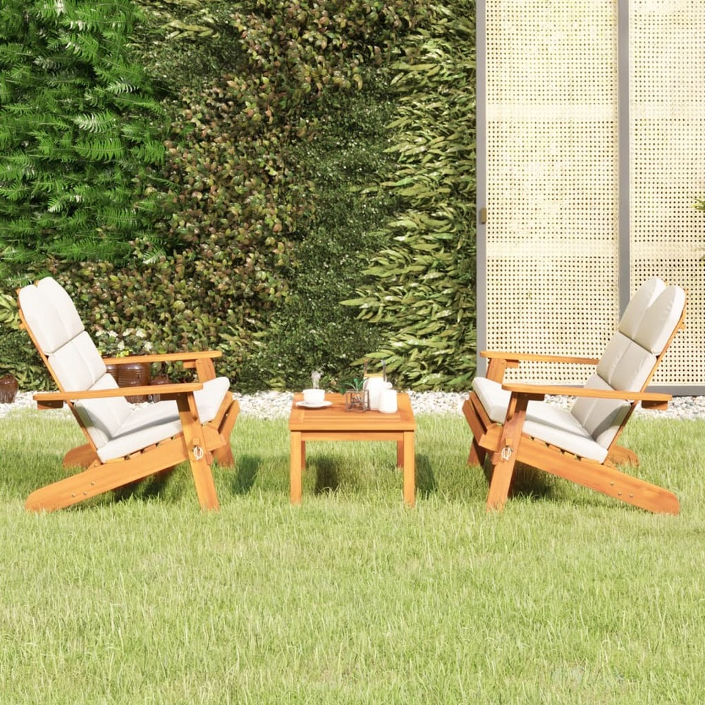 Ensemble de salon de jardin adirondack 3 pcs bois acacia solide