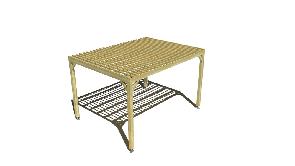Pergola bois • 4m x 3m • indépendante • sens largeur • lattage bois • livraison comprise
