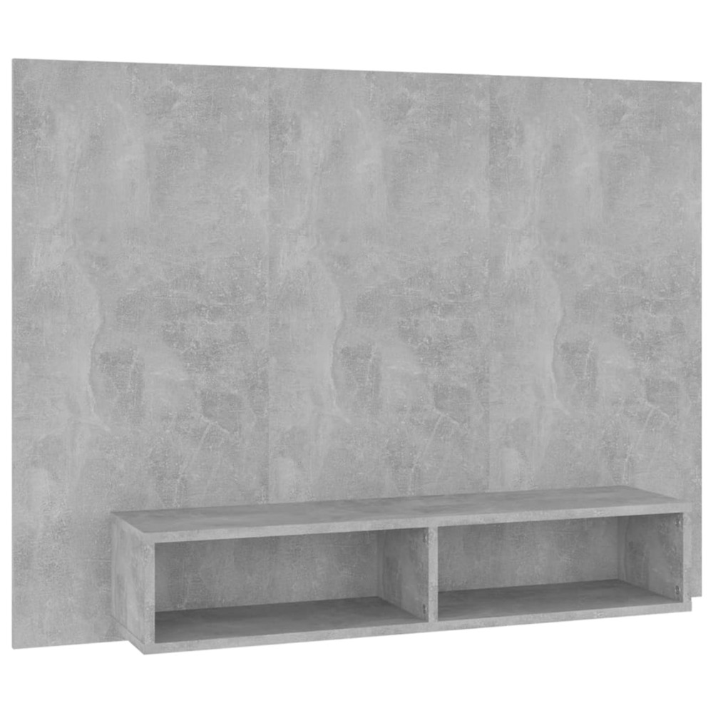 Meuble tv mural gris béton 120x23,5x90 cm bois d’ingénierie