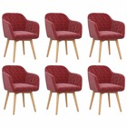 Chaises de salle à manger 6 pcs rouge bordeaux velours