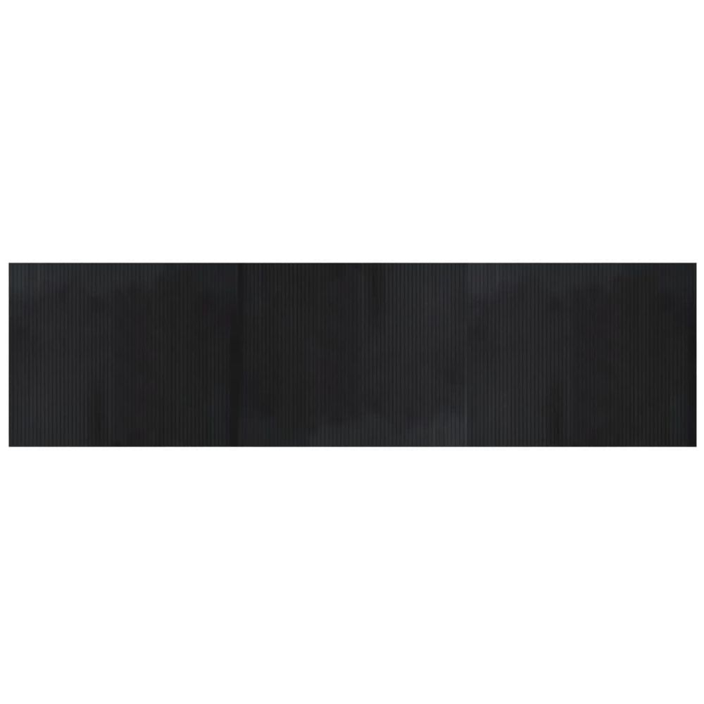 Tapis rectangulaire noir 80x300 cm bambou