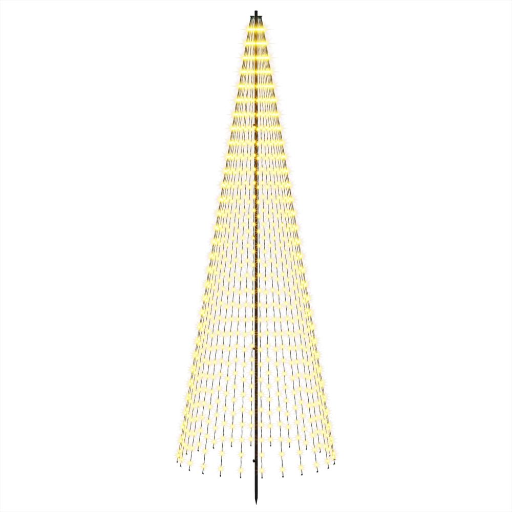 Arbre de noël led 285 cm 744 led blanc chaud fer noir