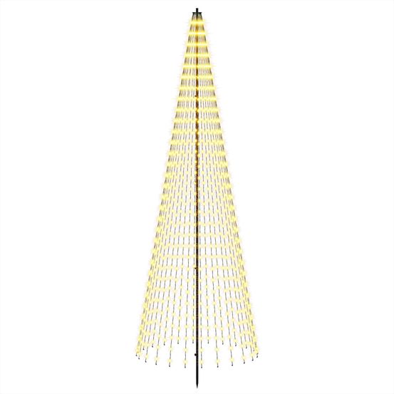 Arbre de noël led 285 cm 744 led blanc chaud fer noir