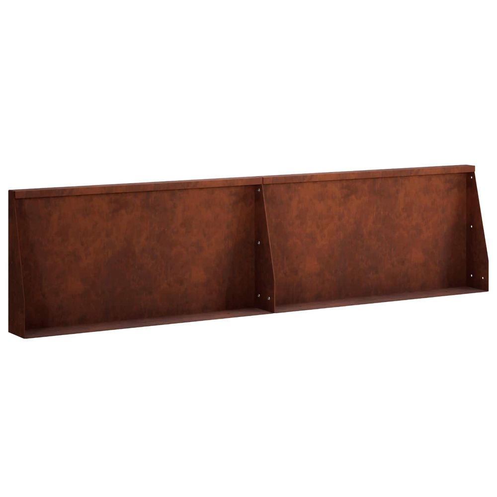 Mur de soutènement 2 pc 80 x 12 x 50 cm acier patiné rouillé