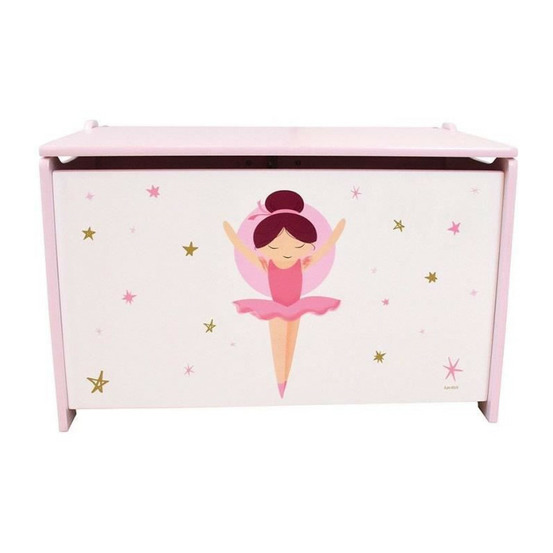 Coffret a jouets en bois - danseuse ballerine - fun house - h.40 x l.58 x p.36 cm