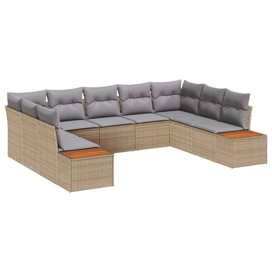 Ensemble de canapé de jardin 5 pcs beige et gris clair