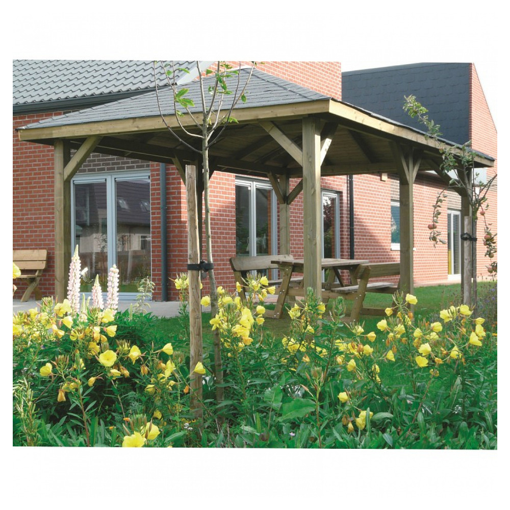 Kiosque en bois solid abri de jardin maisonnette 449x347