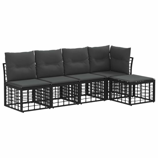 Ensemble de canapés d'extérieur noir polyester