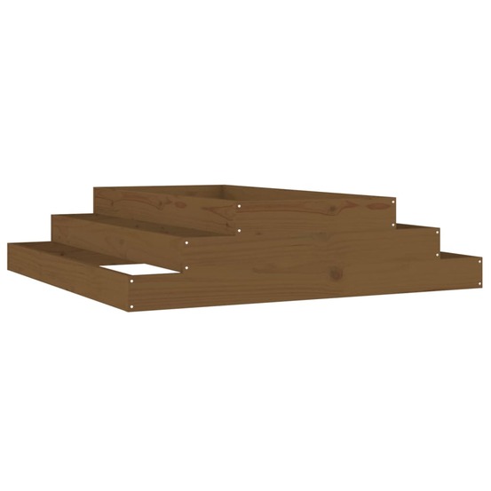 Jardinière marron miel 110x110x27 cm bois massif de pin
