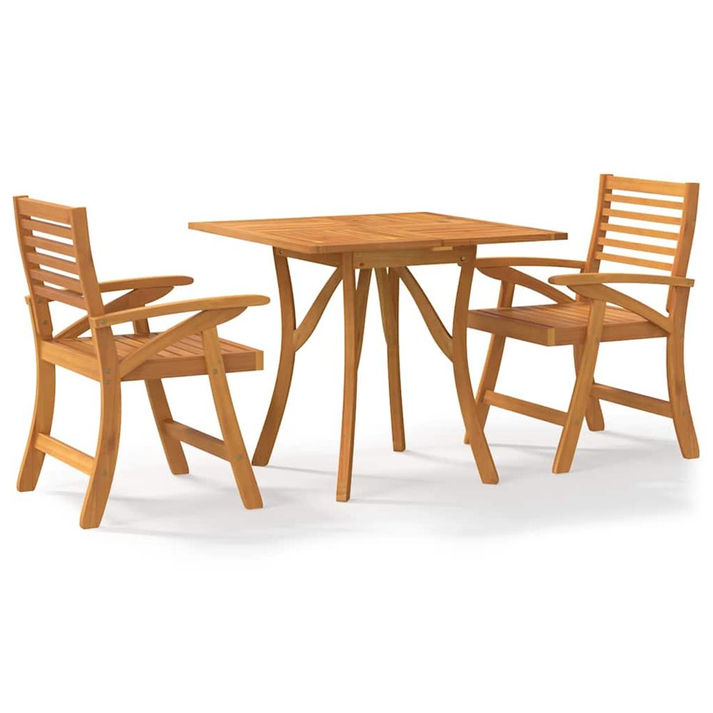 Ensemble à manger de jardin 3 pcs bois d'acacia solide
