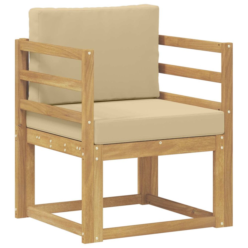 Canapé d’extérieur polyester blanc et beige