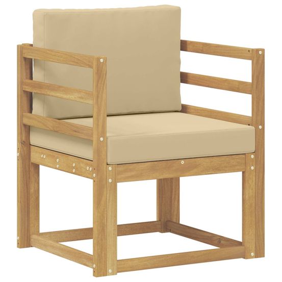 Canapé d’extérieur polyester blanc et beige