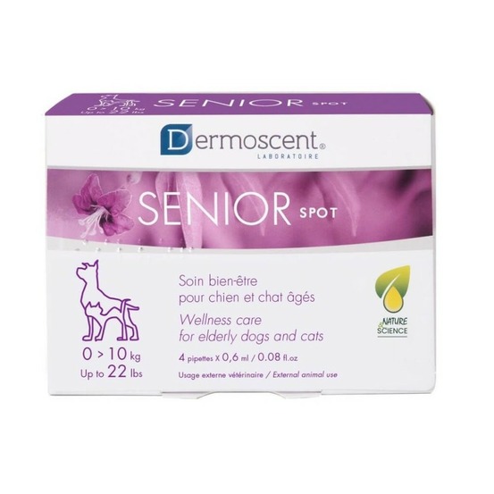 Dermoscent senior chat et petit chien 4 pipettes