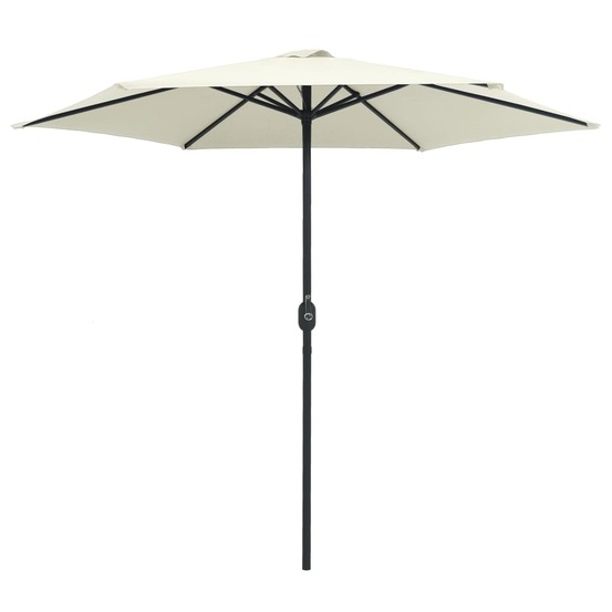 Parasol de jardin et mât en aluminium 270x246 cm blanc sable
