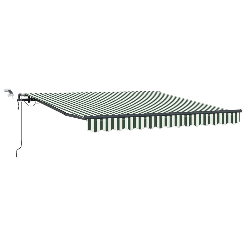 Auvent rétractable vert et blanc 300 x 250 cm polyester