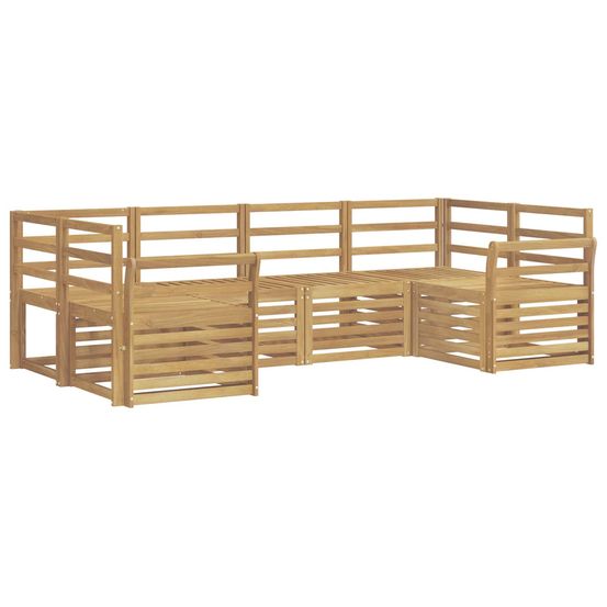 Ensemble de canapés d'extérieur 6 pc blanc bois d'acacia massif