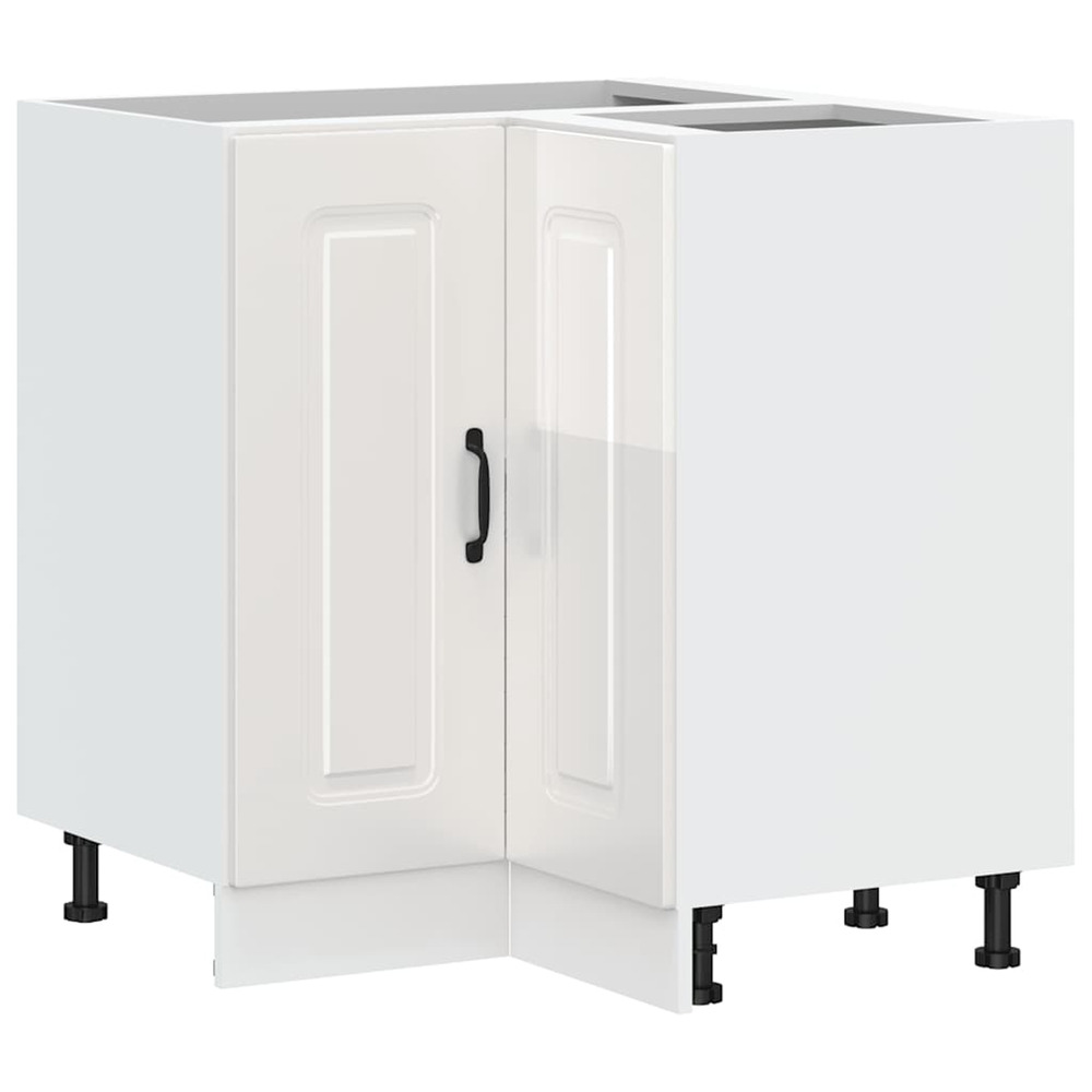 Armoire d'angle de cuisine kalmar blanc brillant