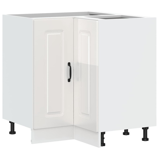 Armoire d'angle de cuisine kalmar blanc brillant
