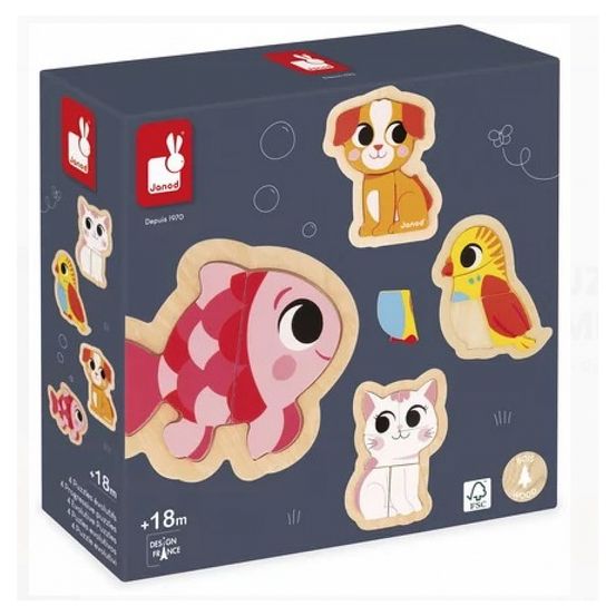 Animaux de compagnie 4 puzzles evolutifs