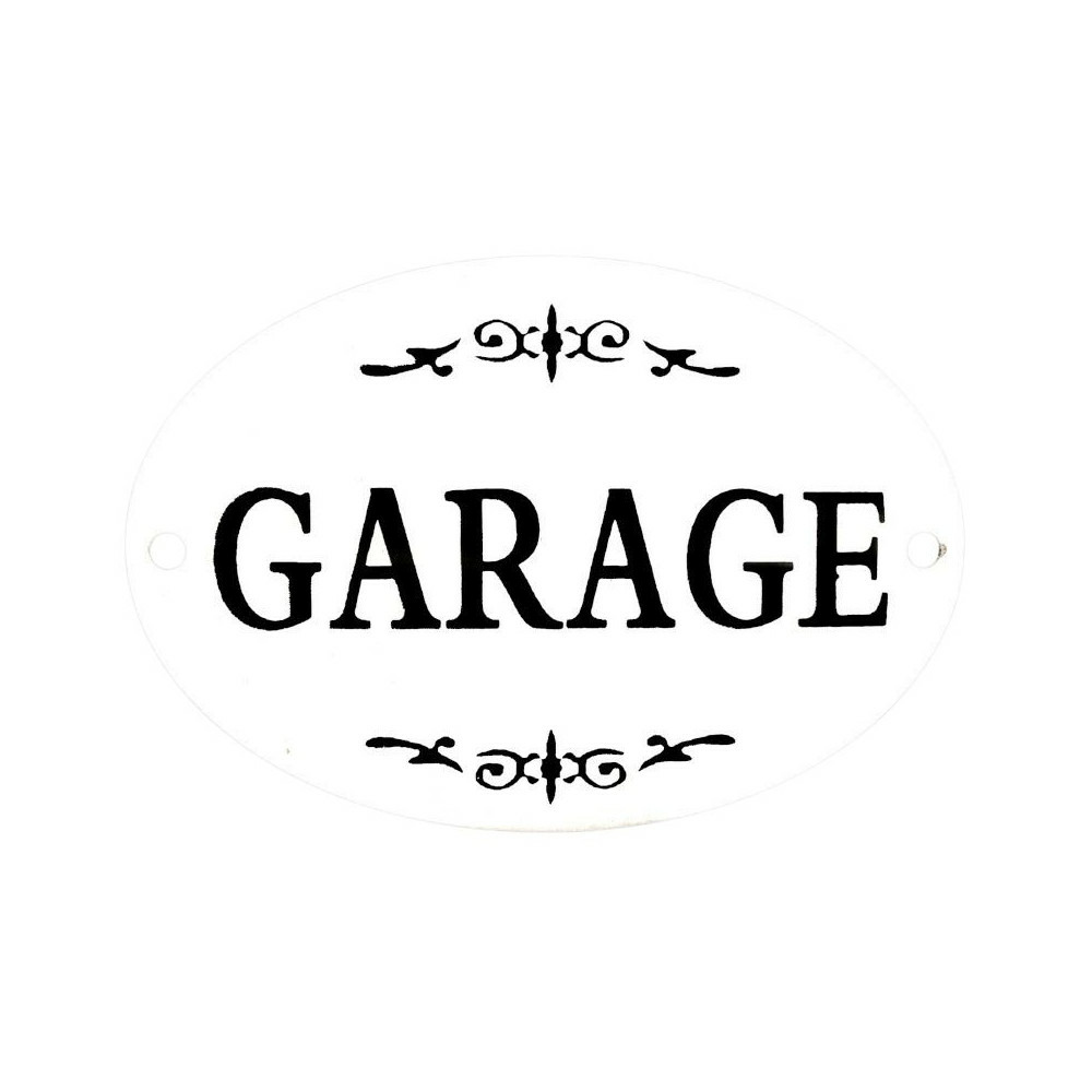 Plaque de porte décorative vintage garage fer blanc noir 10. 5x8cm