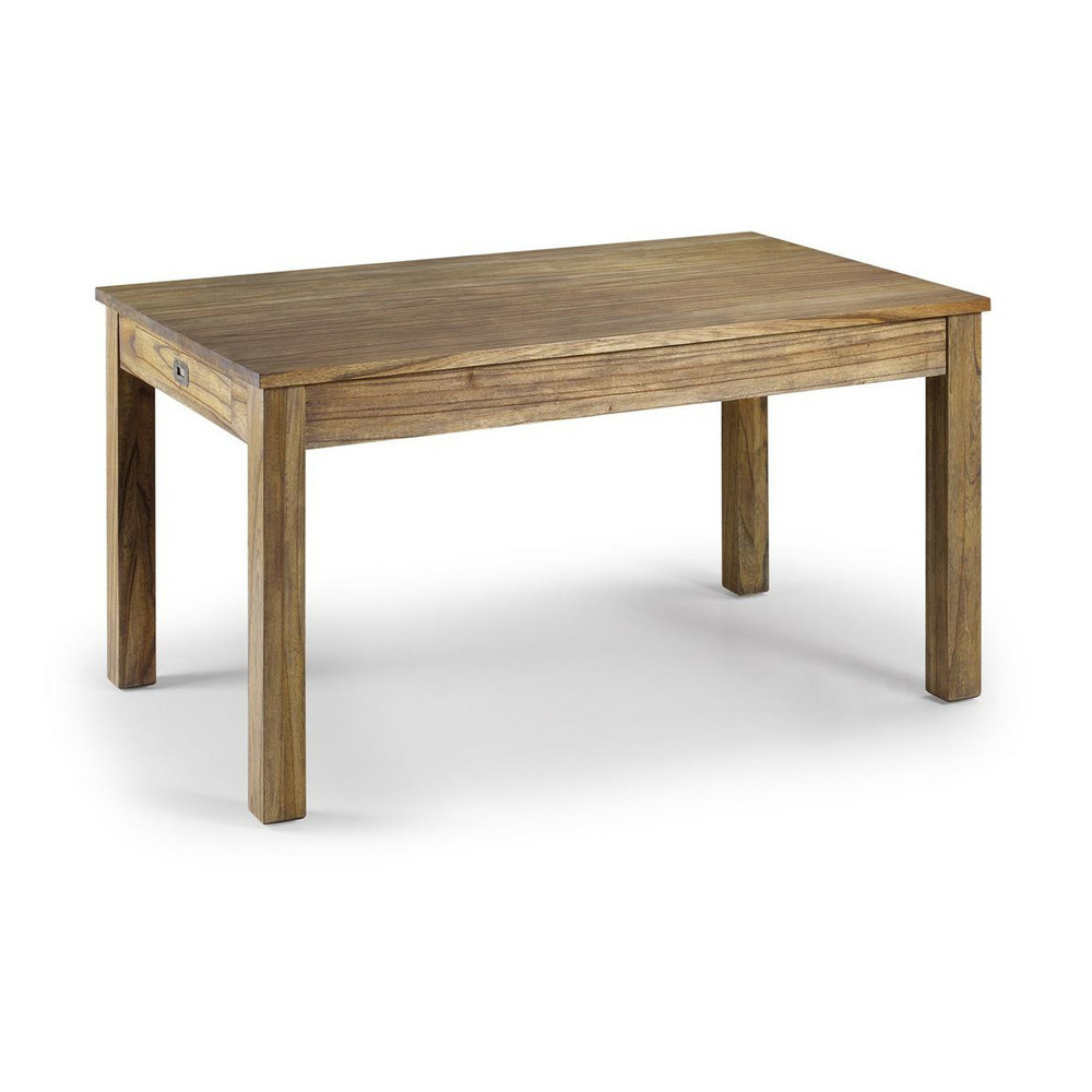 Table à manger 2 tiroirs bronze bois marron - kerline décoration d'autrefois