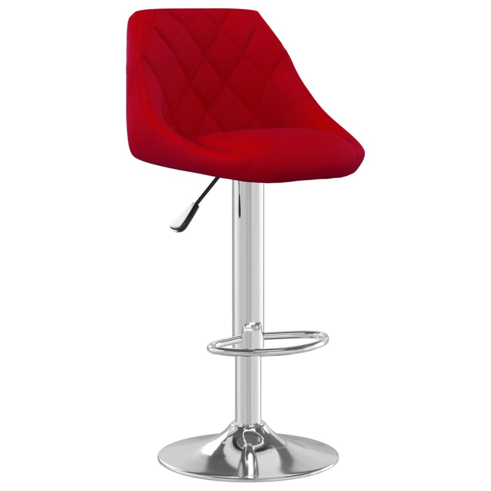 Tabouret de bar rouge bordeaux velours