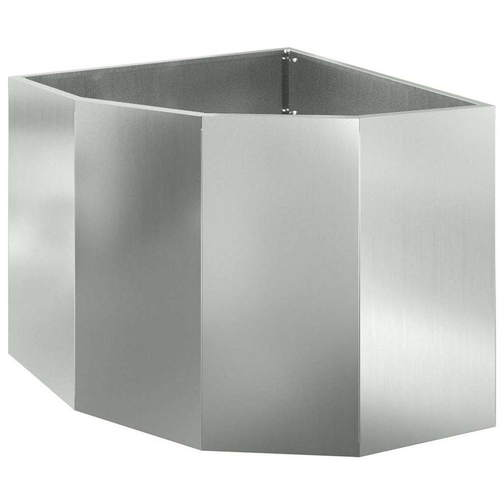 Jardinière d'extérieur d'angle argenté 60 x 60 x 50 cm acier galvanisé