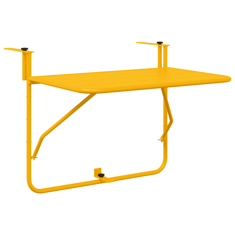Table suspendue pliante en acier jaune 60x40 cm