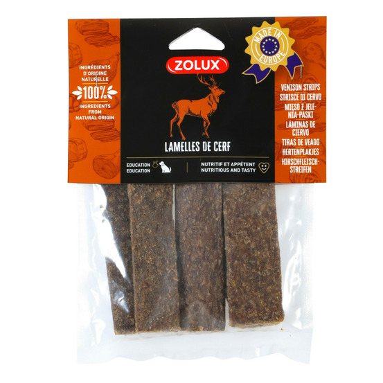 Friandises 5 lamelles de cerf 100 g pour chien