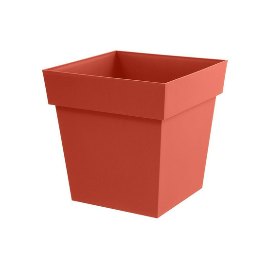 Pot de fleur carré - eda - toscane - 50 cm - 87 l - intérieur / extérieur - 49,5 x 49,5 x h.52,5 cm - orange terre battue