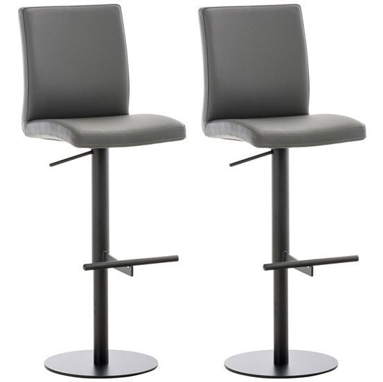 Lot de 2 tabourets de bar cadiz simili cuir noir