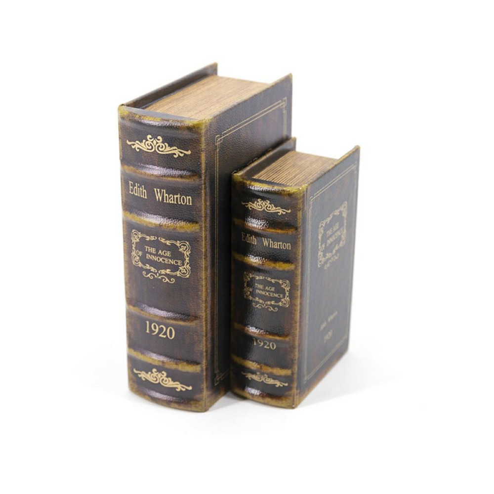 Livre age of innocence carton similicuir carton marron - décoration d'autrefois