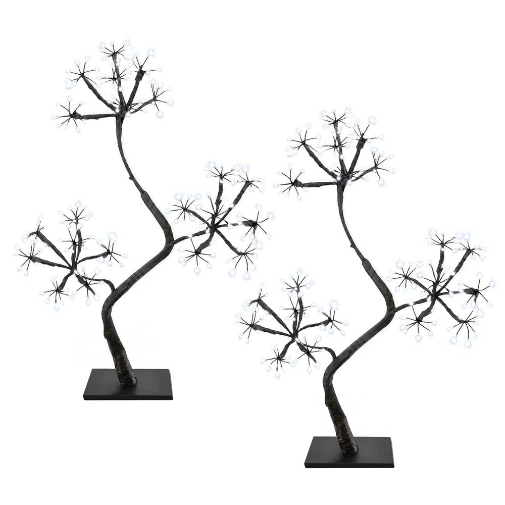 Sapin de noël à led en forme de s 2 pc noir 18 x 18 x 45 cm