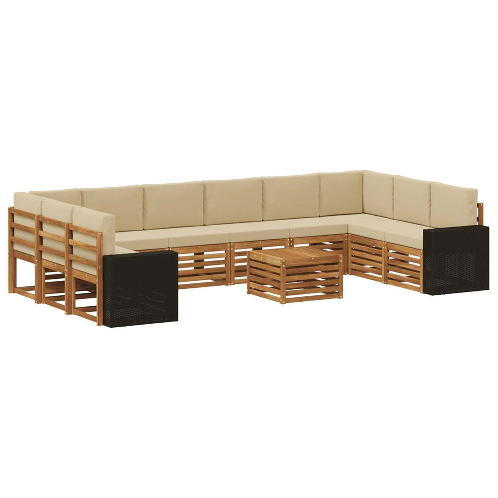 Ensemble de canapés d'extérieur 11 pcs naturel et beige