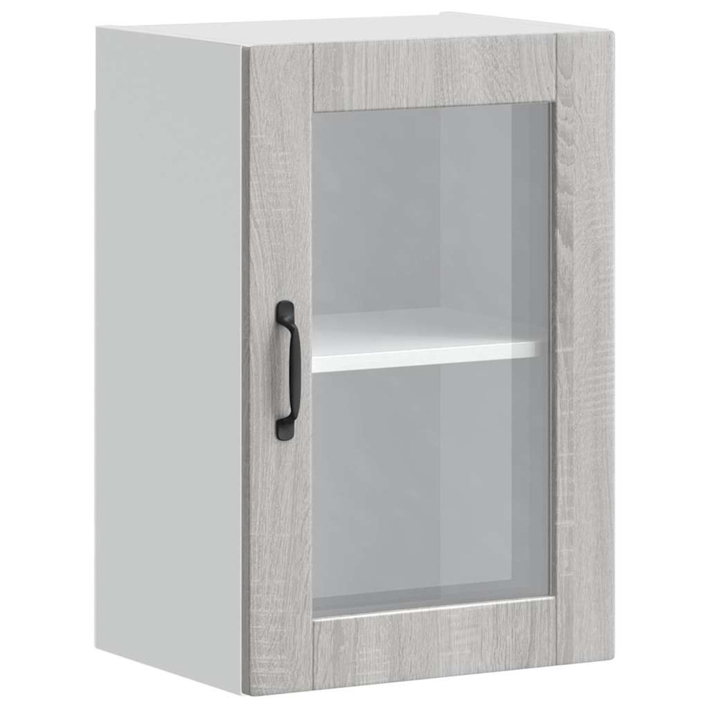 Armoire murale de cuisine avec porte en verre porto sonoma gris