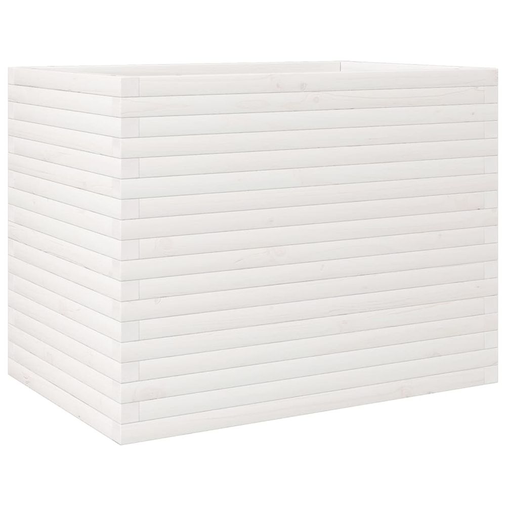 Jardinière d'extérieur blanc 90x60x68,5 cm bois de pin massif