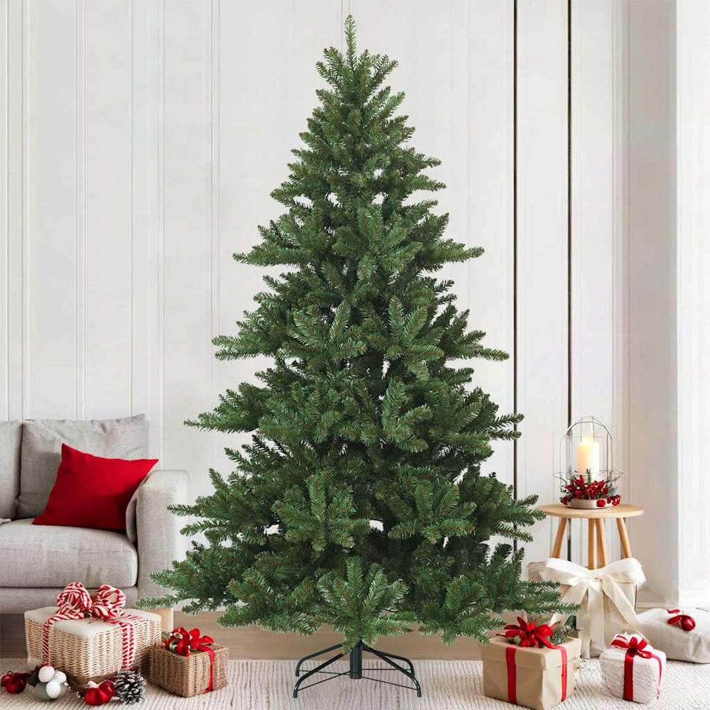 Sapin de noël artificiel vert traditionnel en pvc pour salon jardin 210 cm
