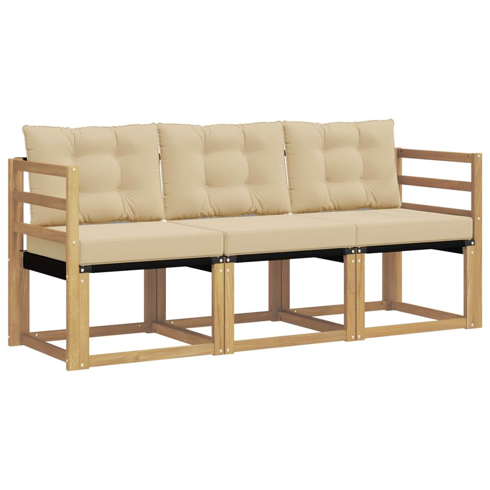 Ensemble de canapés d'extérieur 3 pc blanc et beige
