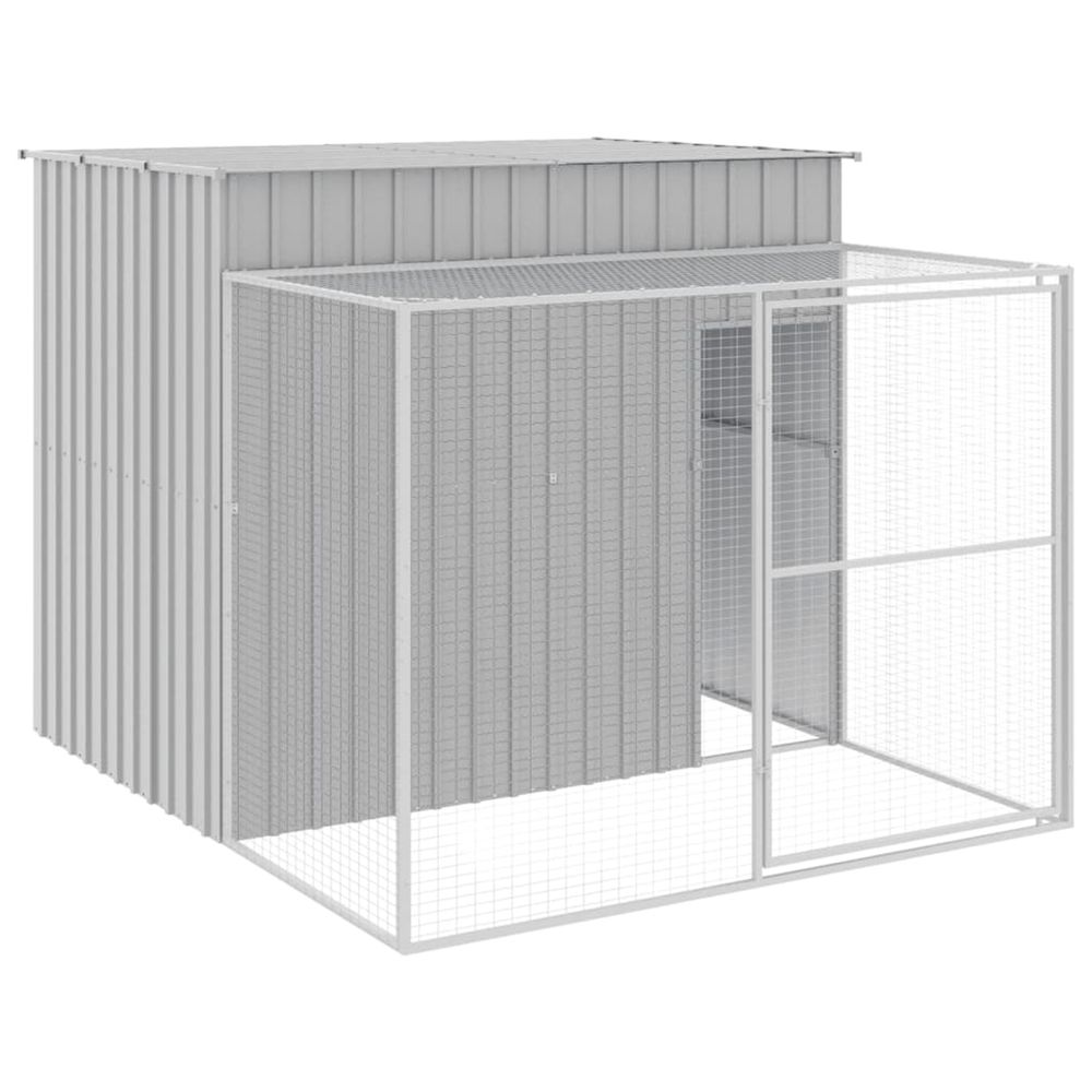 Niche pour chien avec cour gris clair 214x253x181 cm