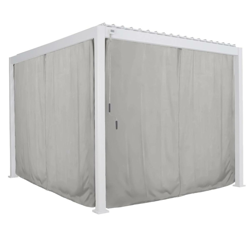 Kit de rideaux et moustiquaire pour pergola evora (4 doubles rails, 4 rideaux et 4 moustiquaires)