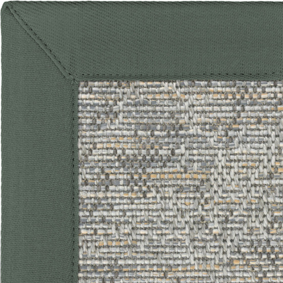 Tapis intérieur / extérieur jambi - nuances gris perle - ganse grise - 120 x 170 cm