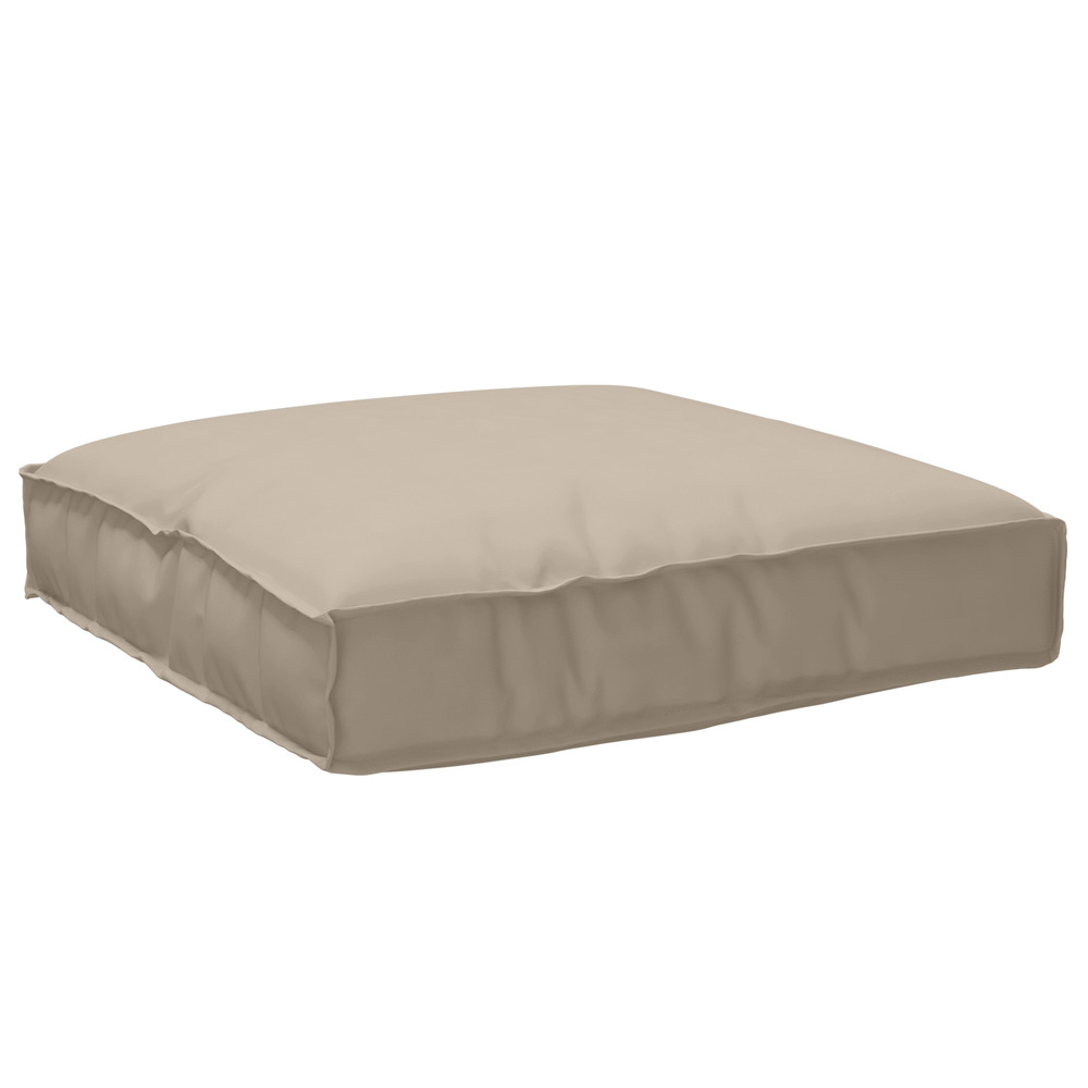 Coussin sur palette pour siège taupe 80x80x12 cm tissu oxford