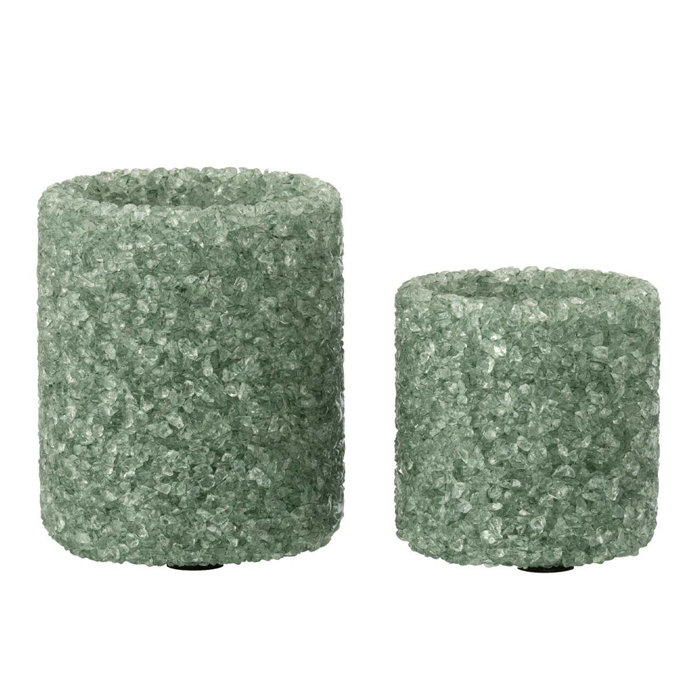 Lot de 2 photophores en verre 